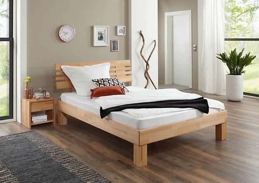 Natur24 Kinderbett Einzelbett Elisabeth 90x200 Buche Bett mit gradlinigem K günstig online kaufen