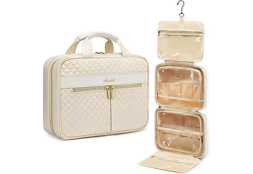 LuxusKollektion Kulturbeutel Kulturbeutel Damen Kosmetiktasche Beige L (28 günstig online kaufen