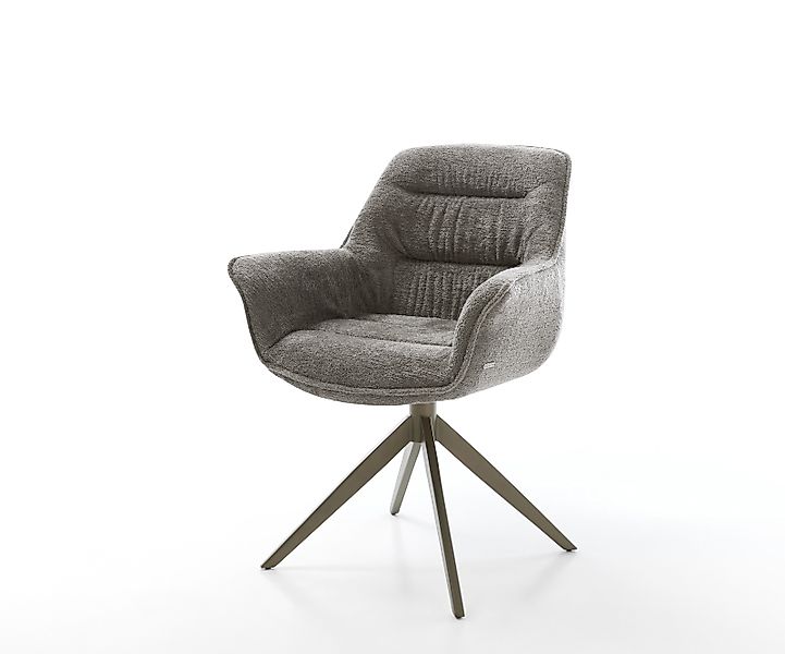 Drehstuhl Kaira-Flex Bouclé Soft Schlamm Kreuzgestell breit Effektfinish Ti günstig online kaufen