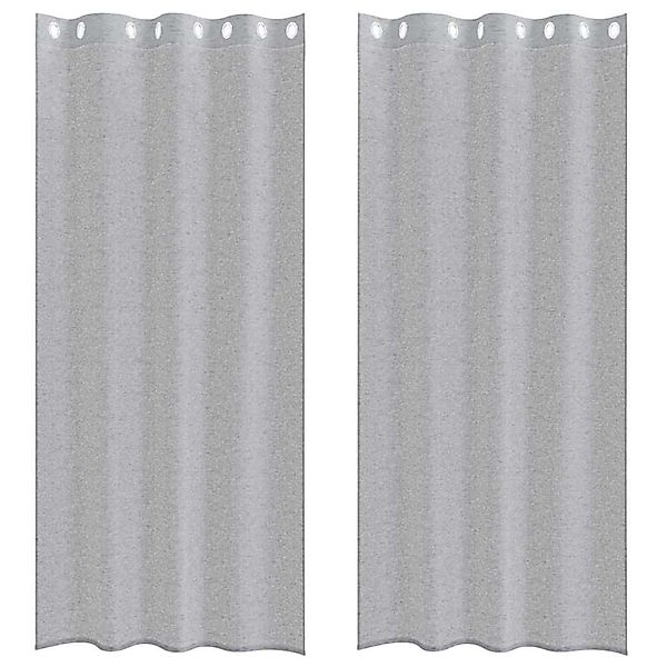 vidaXL Voile-Vorhang 2 Stk Dunkelgrau 140x245cm Polyester 4108005 günstig online kaufen