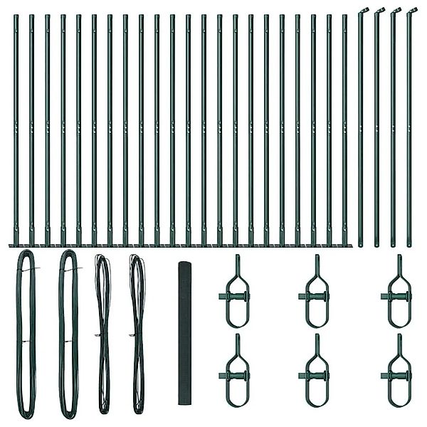 vidaXL Zaunpfosten Grün 50 x 1,4 m 12 x 12 mm Netz Stahl und PVC 3352478 günstig online kaufen