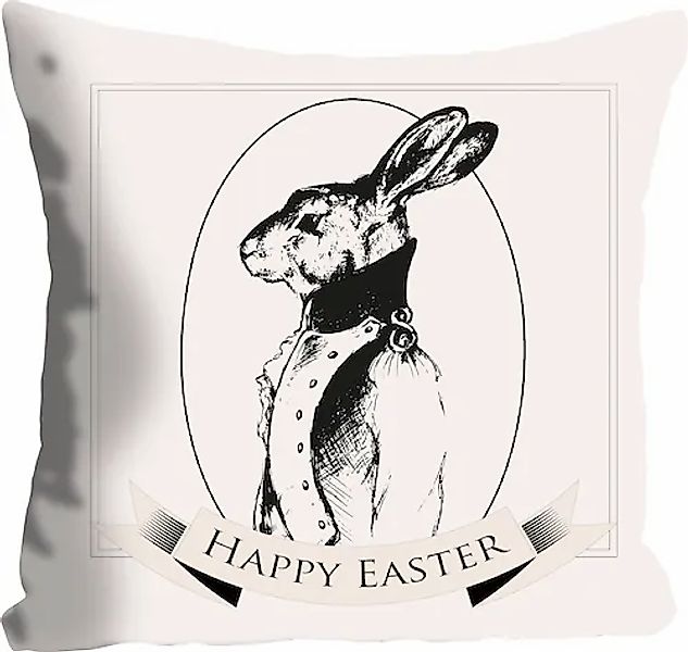 queence Dekokissen »Bux Bunny«, Kissenhülle,Hase im Anzug,Happy Easter,Oste günstig online kaufen