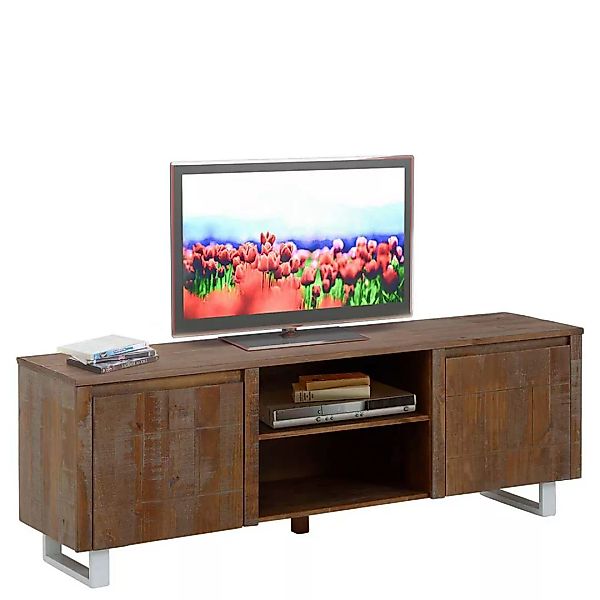 Modernes TV Lowboard in Kiefer dunkel gebürstet und lackiert 160 cm breit günstig online kaufen