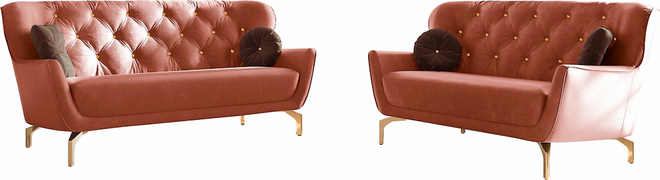 sit&more Polstergarnitur "Orient 3", (2 tlg.), inkl. 4 Zierkissen mit Stras günstig online kaufen