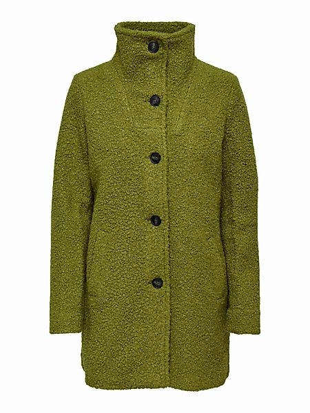 ONLY Lange Bouclé Jacke Damen Grün günstig online kaufen
