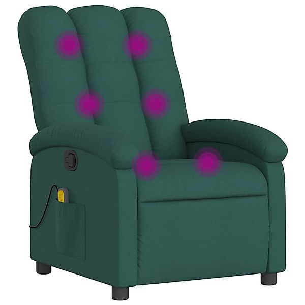 vidaXL Sessel Massagesessel Dunkelgrün Stoff (1-St) günstig online kaufen