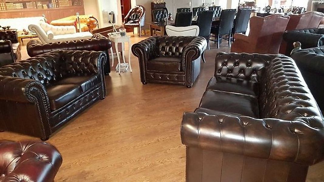 JVmoebel Sofa Klassische Sofagarnitur Chesterfield 3+2+1 Sitzer 100% Leder günstig online kaufen