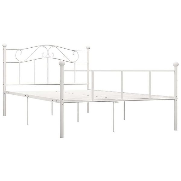 vidaXL Bettgestell Bettgestell Weiß Metall 160200 cm Bett Bettrahmen Bettge günstig online kaufen