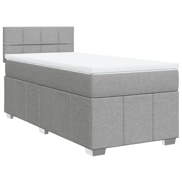 vidaXL Bett Boxspringbett mit Matratze Hellgrau günstig online kaufen