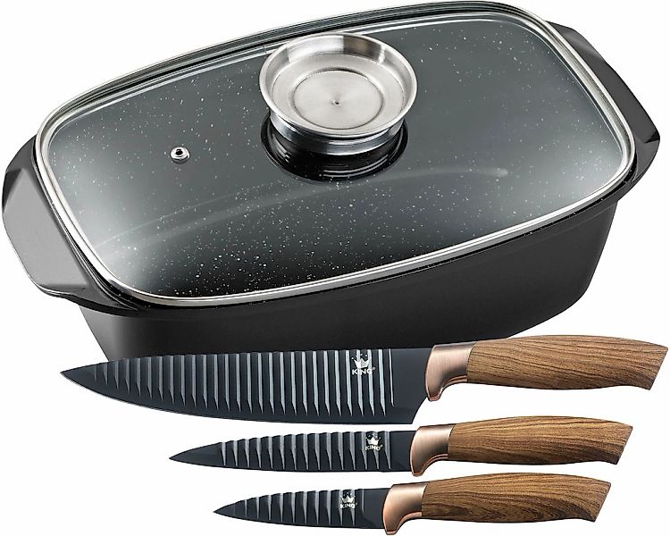 KING Bräter "5 Liter" Set, 3 Küchenmesser im Geschenketui, 5 Stk. tlg. Alum günstig online kaufen