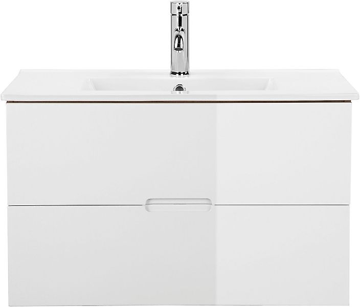 welltime Waschtisch Lund Badezimmerschrank Unterschrank mit Becken (Set), W günstig online kaufen