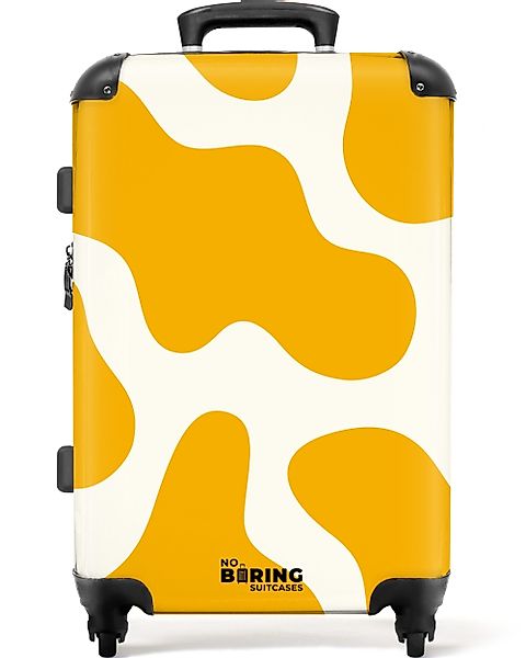 NoBoringSuitcases.com© Hartschalen-Trolley Weiß mit gelben Flecken günstig online kaufen