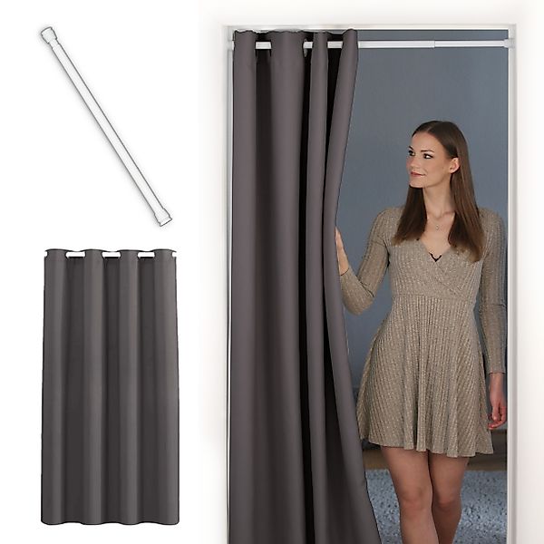 tinycurtains Türvorhang mit Stange weiß 55-90 günstig online kaufen