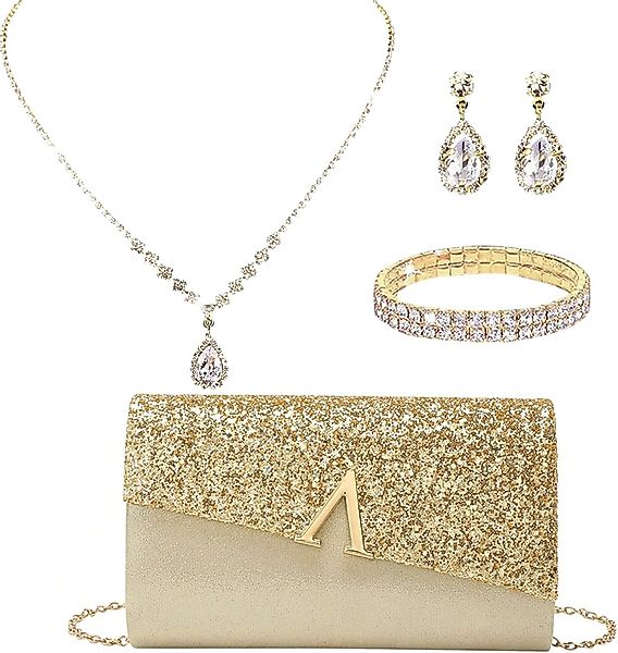 Coonoor Schmuckset Strass-Schmuckset mit Abendtasche, 4-teiliges günstig online kaufen