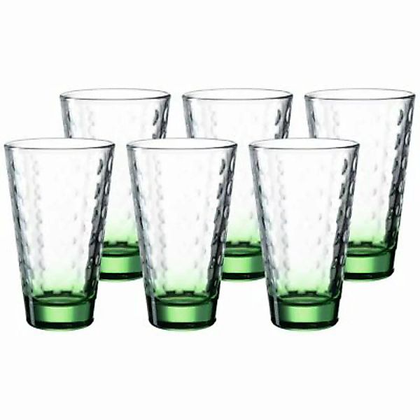 LEONARDO OPTIC Trinkglas groß 300 ml mit grüner Boden 6er Set Trinkgläser günstig online kaufen