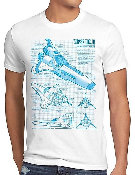 style3 T-Shirt Viper MK2 Blaupause galactica kampfstern battlestar jäger ga günstig online kaufen