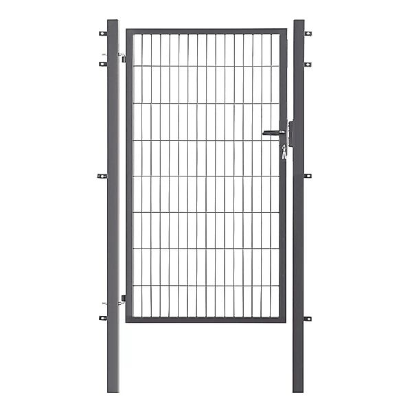 Metallzaun Einzeltor für Doppelstabmatten Anthrazit Rahmen 160 cm x 100 cm günstig online kaufen