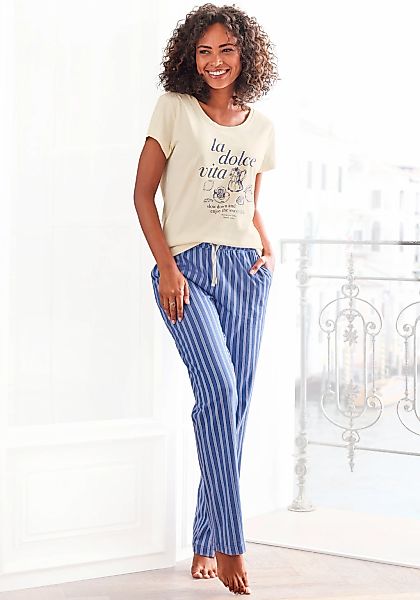 Vivance Dreams Pyjama, 2 Stk. mit zartem Streifenmuster günstig online kaufen
