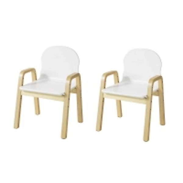 SoBuy 2er Set Stuhl Höhenverstellbar Stühlchen mit Armlehnen Weiß KMB24-Wx2 günstig online kaufen