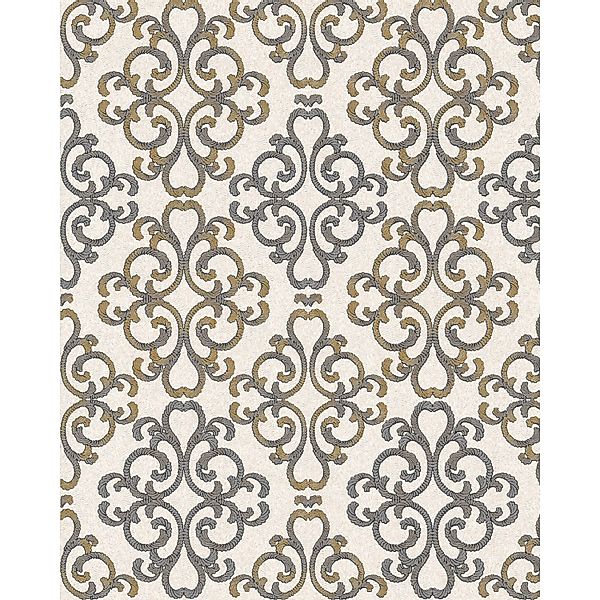 EDEM 85037BR33 Barock Tapete mit metallischen Akzenten Creme Platin Gold 0, günstig online kaufen