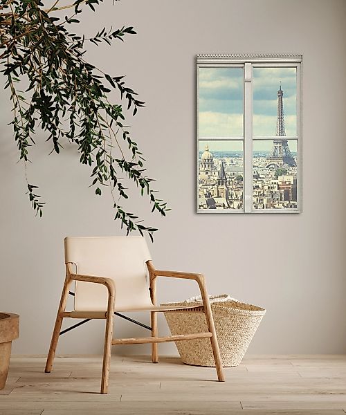 queence Leinwandbild "Paris", Stadt-Paris-Fensterblick, (1 St.), Premium-Le günstig online kaufen