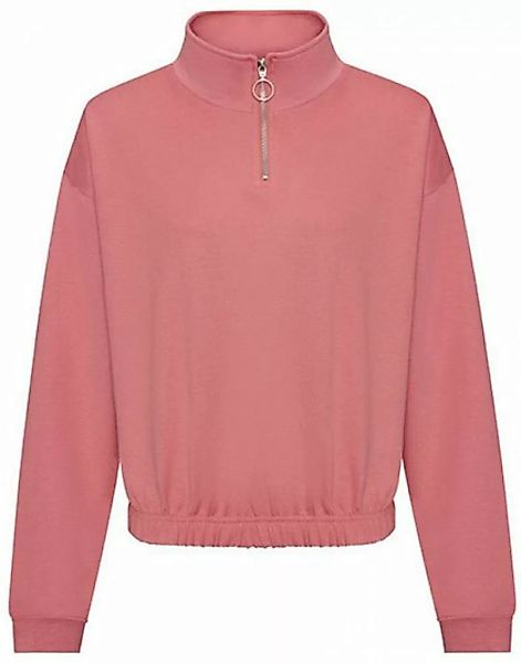 Just Hoods Sweatshirt Women´s Cropped 1/4 Zip Damen Sweatshirt günstig online kaufen