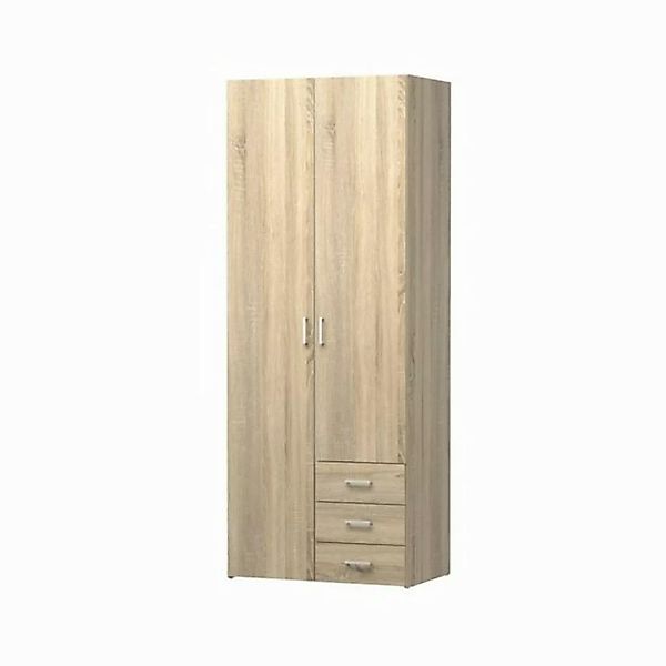 ebuy24 Kleiderschrank Spell Kleiderschrank 2 Türen, 3 Schubladen eiche S (1 günstig online kaufen