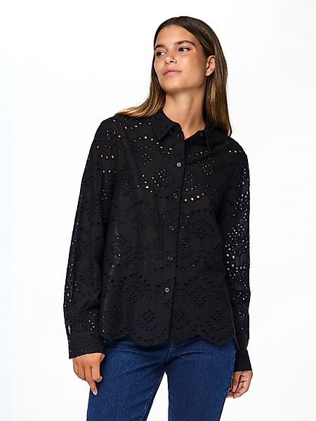 pieces Spitzenbluse PCVILDE LS SHIRT WVN günstig online kaufen