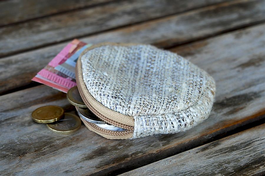 Hh Geldbeutel Rund Aus Bio-hanf Und Recycle-sari / Recycle Wolle günstig online kaufen