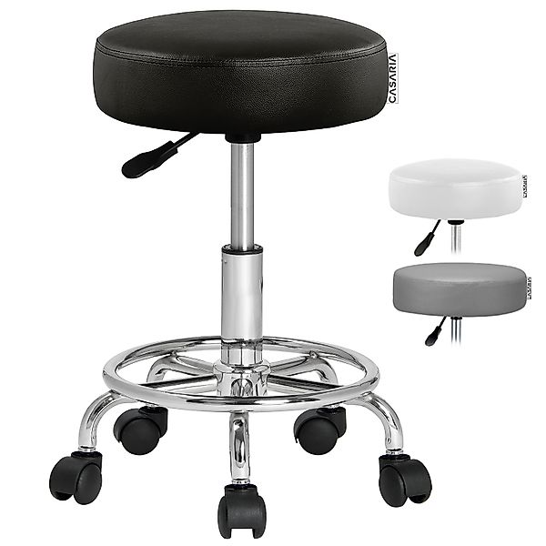 Rollhocker Kunstleder Schwarz 360° drehbar günstig online kaufen