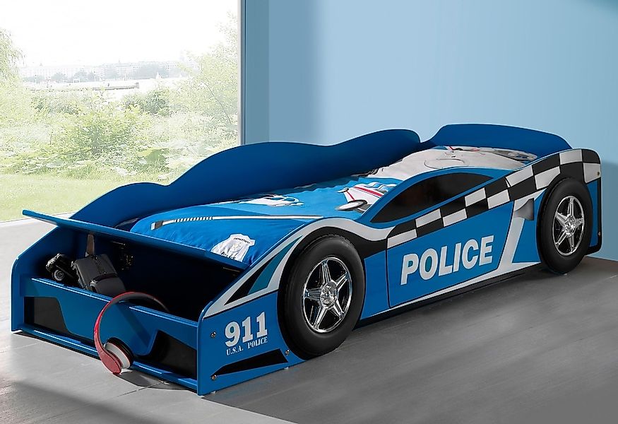 Vipack Autobett "Police, inkl. Stauraum vorne, mit Lattenrost, MDF lackiert günstig online kaufen