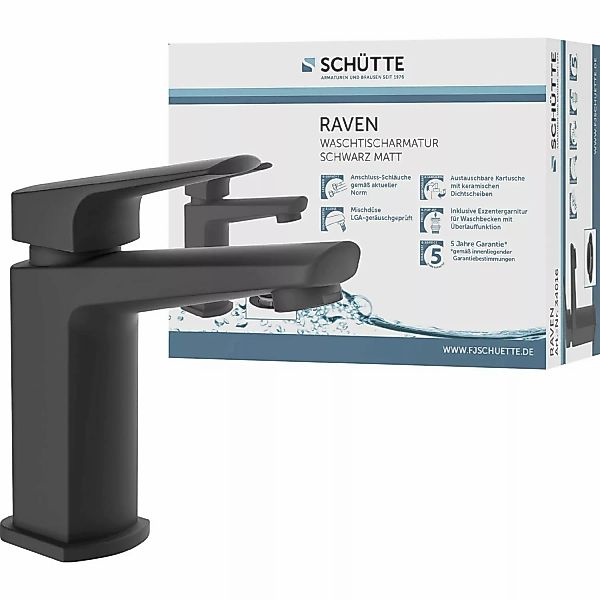 Schütte Waschtischarmatur RAVEN Wasserhahn mit Ablaufgarnitur, günstig online kaufen