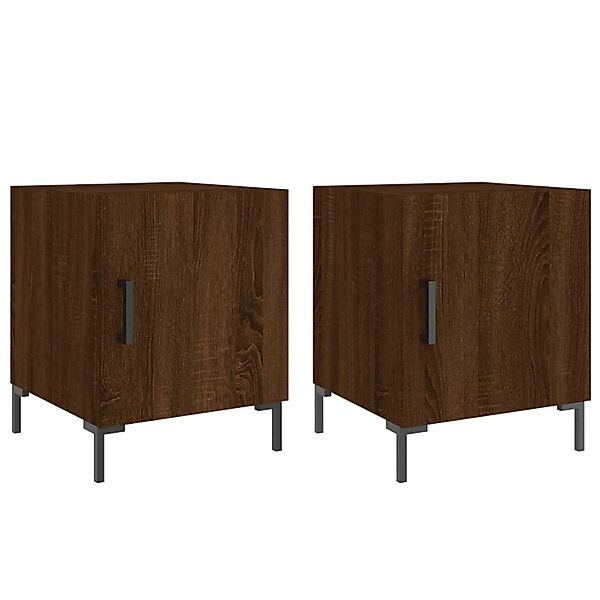 vidaXL Nachttische 2 Stk Braun Eichen-Optik 40x40x50 cm Holzwerkstoff Model günstig online kaufen