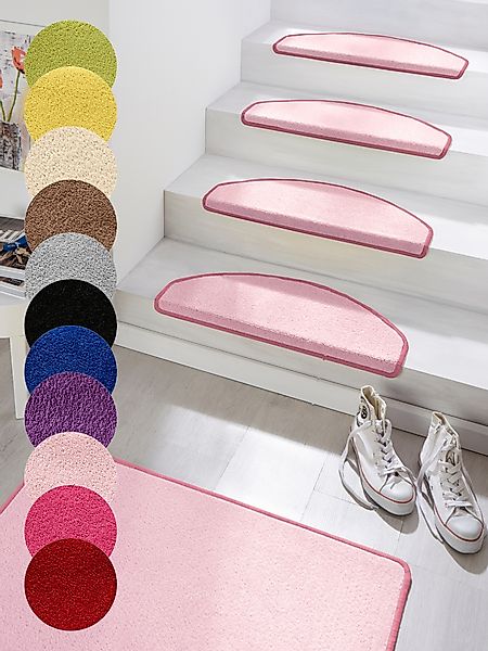 HANSE Home Stufenmatte »Fancy«, halbrund, 7 mm Höhe, 15 Stück, Treppenmatte günstig online kaufen