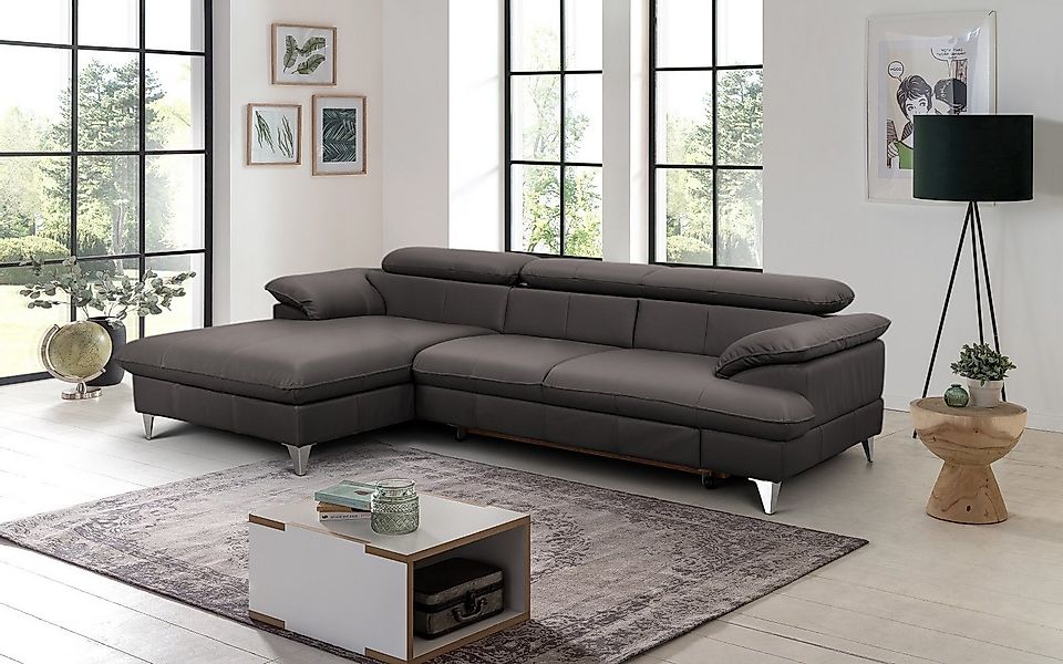 COTTA Ecksofa David Echtleder, Echtleder mit Schlaffunktion & Bettkasten günstig online kaufen