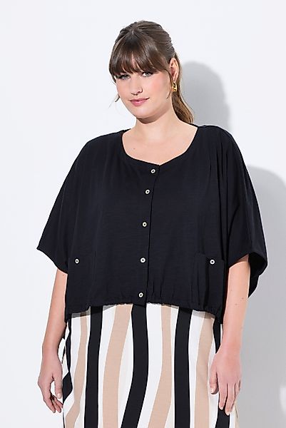 Ulla Popken Longtop Shirt Saumband Rundhals günstig online kaufen