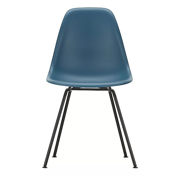 Vitra - Eames Plastic Side Chair DSX Gestell schwarz - meerblau/Sitzschale günstig online kaufen