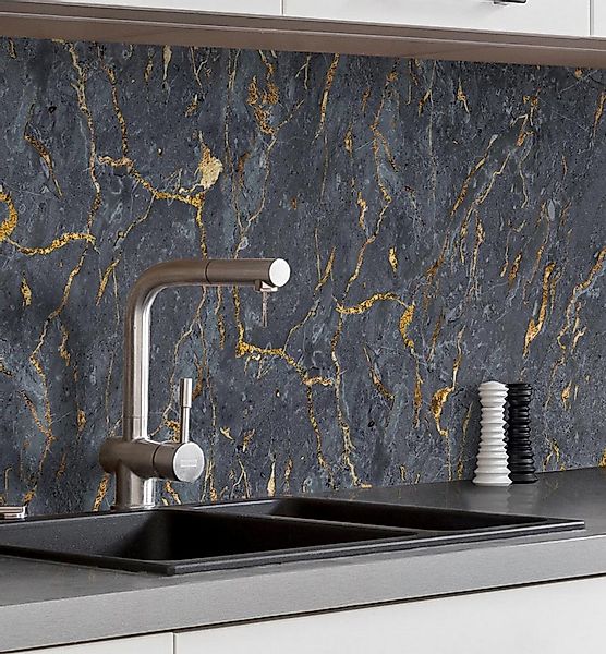 MyMaxxi Küchenrückwand Küchenrückwand selbstklebend Marmor schwarz Spritzsc günstig online kaufen