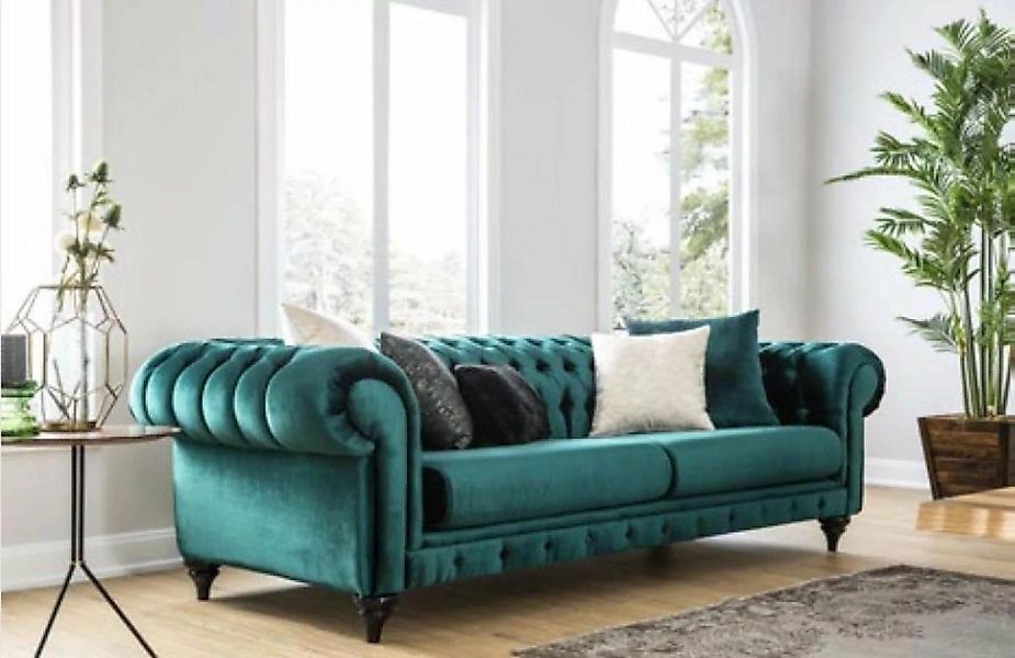 JVmoebel 3-Sitzer Chesterfield Dreisitzer Möbel Sofa Luxus Couchen Grün 3 S günstig online kaufen