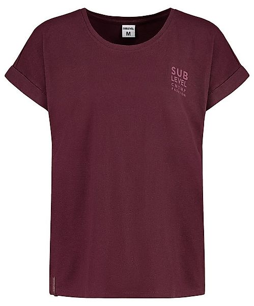 SUBLEVEL T-Shirt Damen Shirt Turn-Up Ärmel Weiches Basic Shirt Rundhals Kur günstig online kaufen