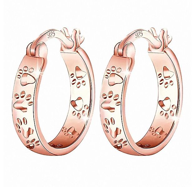 Taffstyle Paar Creolen Ohrringe 925 Sterling Silber Hundepfoten Creolen Pfo günstig online kaufen