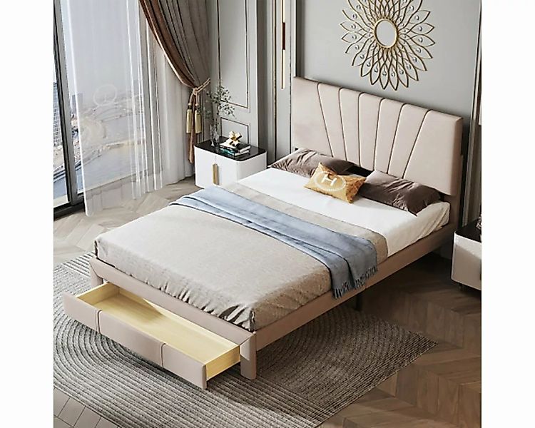 DOTMALL Bett Polsterbett 140x200cm Bett mit Lattenrost große Schublade günstig online kaufen