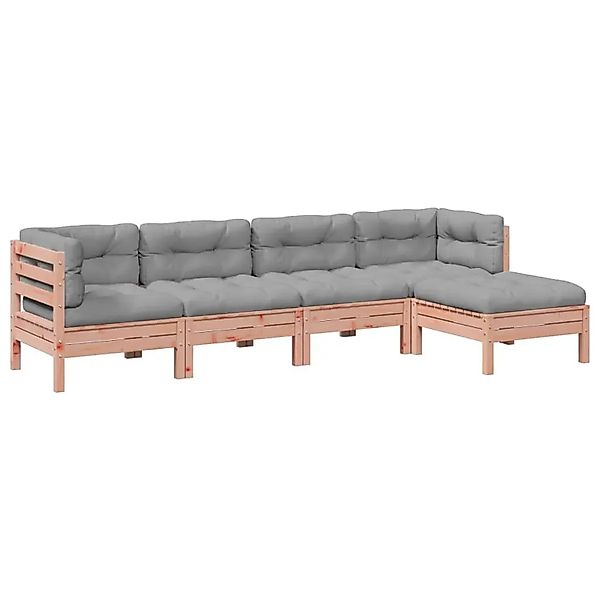 vidaXL 5-Tlg Garten-Sofagarnitur mit Kissen Massivholz Douglasie 3299394 günstig online kaufen