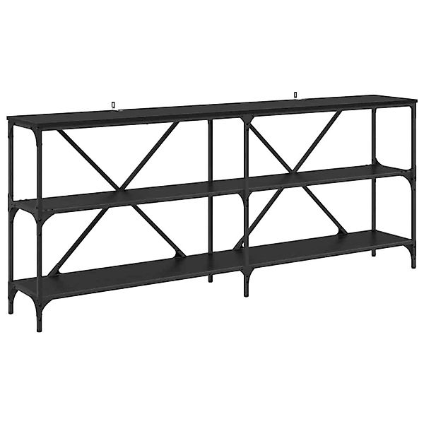 vidaXL Konsolentisch mit Regal Schwarz Eichen-Optik 180 x 30 x 75 cm 881907 günstig online kaufen