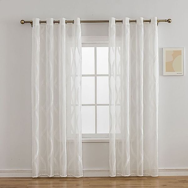 BYSURE Gardine Vorhang mit Wellenmuster (2 günstig online kaufen