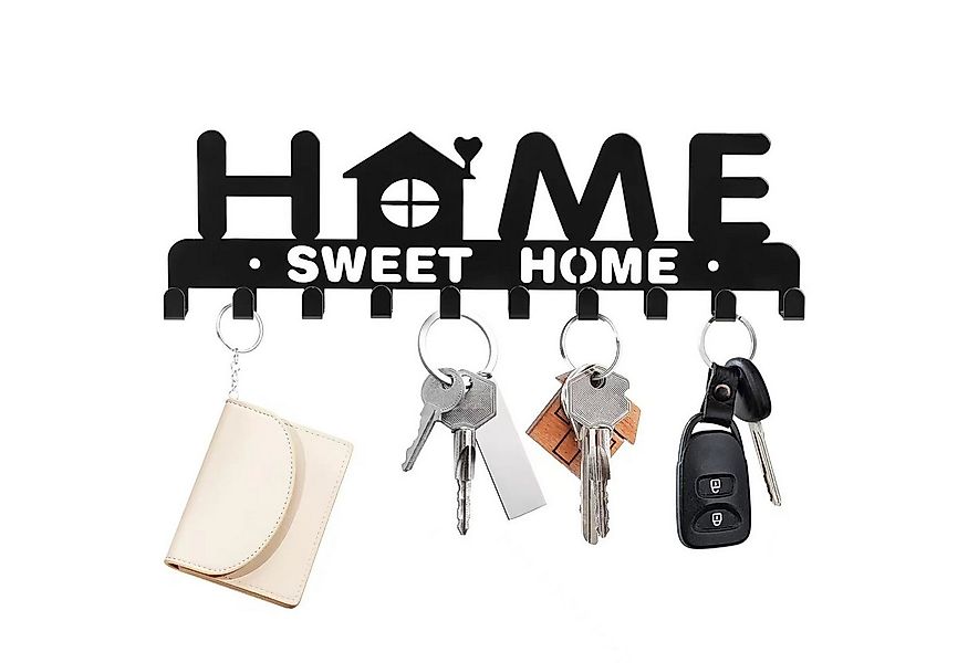 Coonoor Schlüsselbrett Schlüsselhalter mit Ablage Schwarz, Schlüsselkasten günstig online kaufen