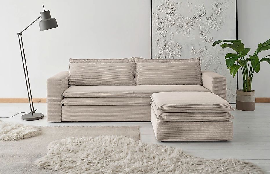 PLACES OF STYLE Sitzgruppe "PIAGGE" 2 Stk. tlg. 3-Sitzer-Sofa mit Bettfunkt günstig online kaufen