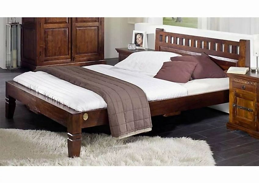 Massivmoebel24 Massivholzbett Bett Akazie 160x200x90 nougat lackiert OXFORD günstig online kaufen