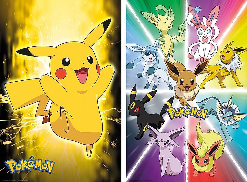 The Pokémon Company International Poster Pokemon Poster 2erSet 61 x 91,5 cm günstig online kaufen
