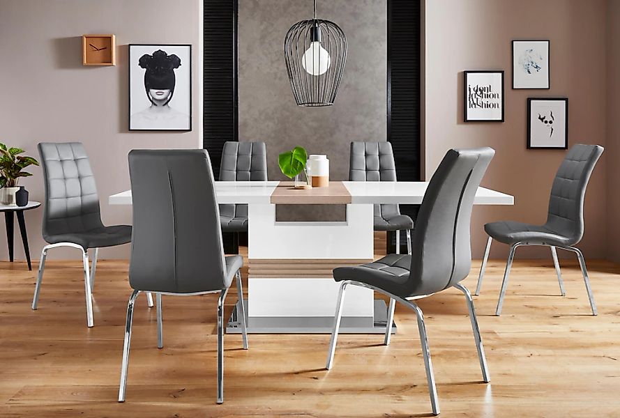 INOSIGN Essgruppe "Perez/Lila" Set, 5 Stk. tlg. mit 4 Stühlen, Tisch auszie günstig online kaufen